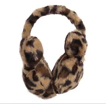 디즈니 귀도리 레오파드 무늬 퍼