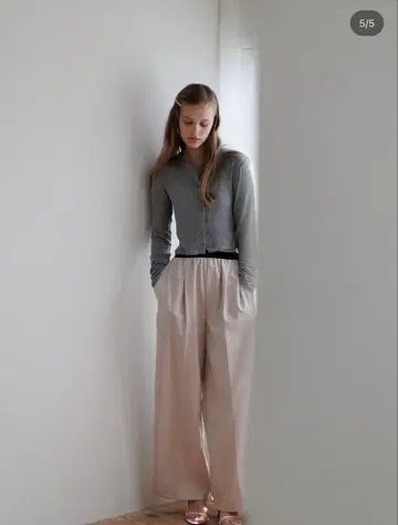 Pois 포와 이지 와이드 팬츠 핑크 S