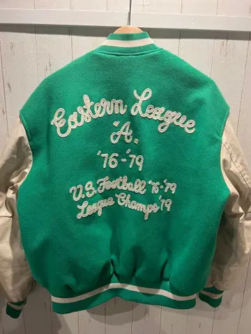 H&M 그린 컬러 바시티 자켓 M 사이즈