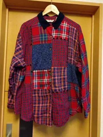 빅토리아 존스 우먼 패치워크 셔츠 구제 의류