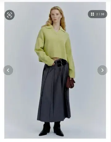 버클 포함 OneWAY 플리츠 스커트 미라 오웬