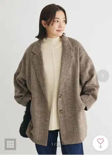 ELENCARE DUE 헤링본 미들 코트