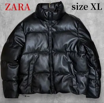 현행/y2k ZARA 자라 인조 가죽 다운 자켓 XL