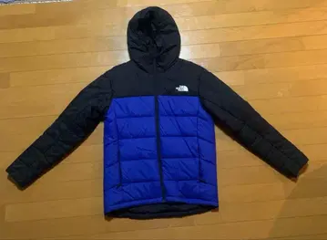 THE NORTH FACE 후드 부착 다운 자켓 리버서블 파랑 블랙