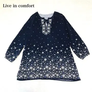 리브인컴포트 코듀로이 튜닉(M) 자수 눈꽃 캐주얼