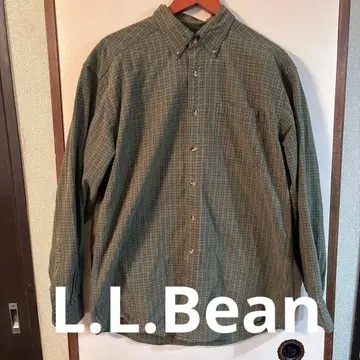 가격 인하 협상 L.L.Bean 그린 체크 무늬 셔츠 90s 00s