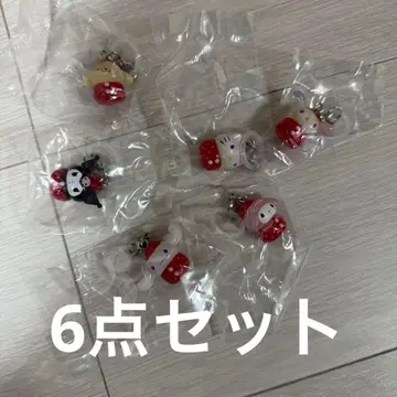 산리오 캐릭터즈 딸기 메지루시 액세서리 6종 세트