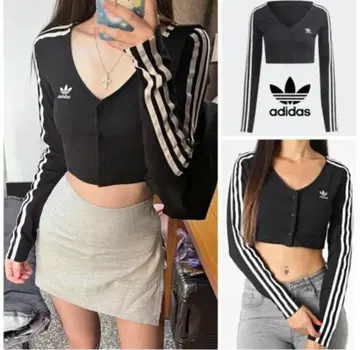 일본 미발매 adidas 미니 기장 크롭 상의