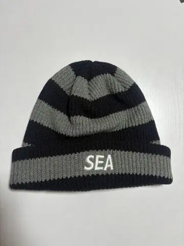 SEA 로고 니트 캡 블랙 그레이 F