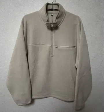 L UNIQLO 플리스 오버 사이즈 하프 지퍼 풀오버