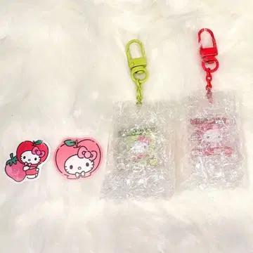 산리오 후르츠 디자인 키링 마그넷 헬로키티 사과 세트