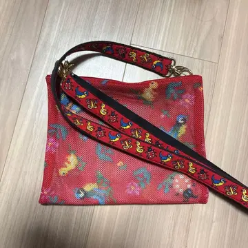 최종 가격 페이러 하이디 스트랩 &D링 포함 메쉬 파우치 레드