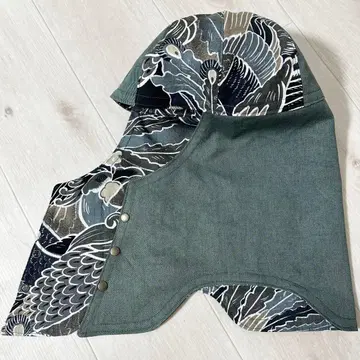 리버서블 용접 두건 No.202 일본풍 패턴 봉황 그림 / 8온스 데님