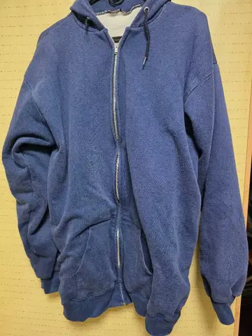 90s 풀 집업 후드티 네이비