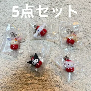 산리오 캐릭터즈 딸기 메지루시 액세서리 5세트