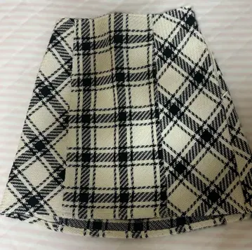 나이스 클랍 체크 무늬 리본 스커트 겨울