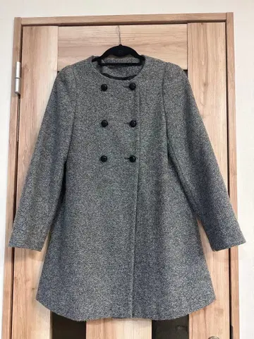ZARA 그레이 더블 브레스트 코트