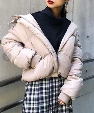 새상품 PAGEBOY 에어컨 다운 후드 블루종 다운 자켓