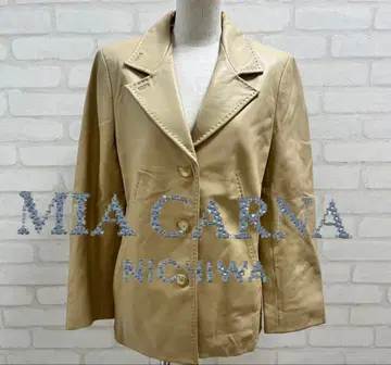 새상품급 MIA CARNA 베이지 양가죽 가죽 자켓