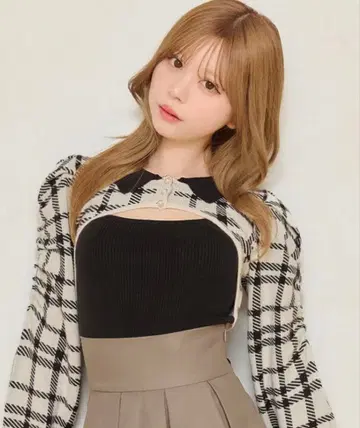 apres jour 소매 리본 니트 앙상블 F