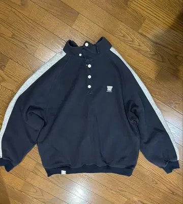 지저인 ONLINE 네이비 하프 지퍼 하프 버튼 트레이닝복