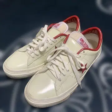 컨버스 원스타 화이트/레드 스니커즈