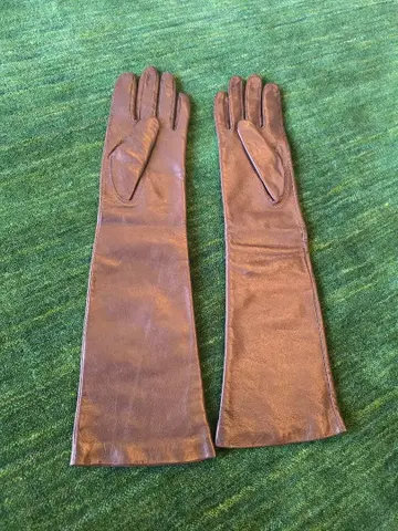 끌로에 브라운 가죽 롱 글러브