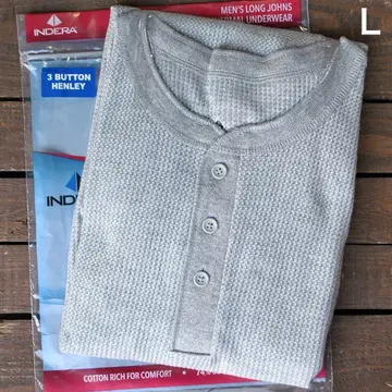 인데라 INDERA 써멀 T셔츠 3버튼 헨리넥 그레이 [ L ]