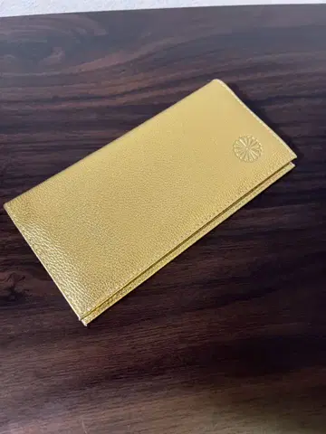 황궁 국화 문양 장지갑 금 골드