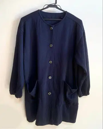 심플 캐주얼 가디건 네이비 네이비 포켓 성인 고급 버튼1