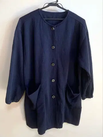 심플 캐주얼 가디건 네이비 네이비 포켓 성인 고급 버튼2