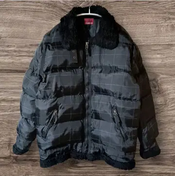 남성용 NYLAUS 0125 보아 무스탕 자켓 타일 패턴 밑단 보아