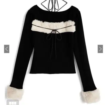 가격 인하 중! GRL 퍼 홀터넥 리본 니트탑 ru1387