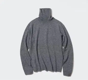 [ 유니클로/UNIQLO ] 3D 캐시미어 터틀넥 스웨터 ( 그레이 )