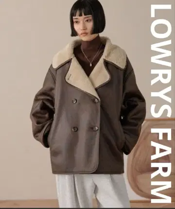 미사용 새상품 LOWRYS FARM 무스탕 자켓 브라운