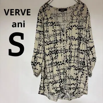 새상품급 VERVE ani [ S ] 7부 소매 셔츠 베이지 V넥 튜닉