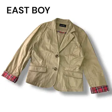 이스트 보이 테일러드 자켓 안감 타탄 체크 패턴 베이지 11호
