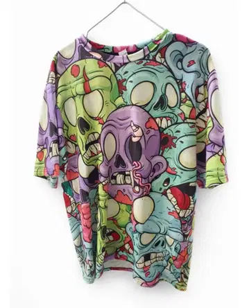 레어템입니다! 컬러풀 좀비 티셔츠
