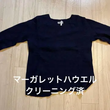 마가렛 하우엘 네이비 긴팔 니트 스웨터 II