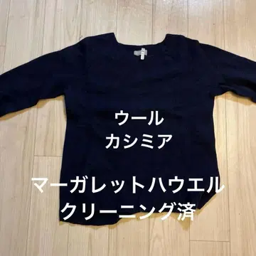 마가렛 하우엘 네이비 긴팔 니트 스웨터 II 울 캐시미어