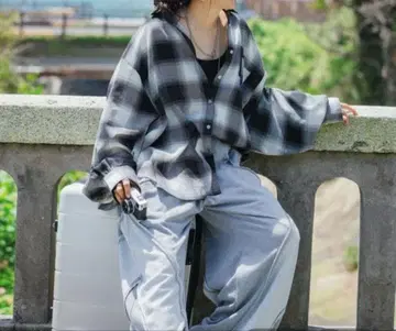 misayo 컬러풀 체크 셔츠 모노톤 체크 니코앤드