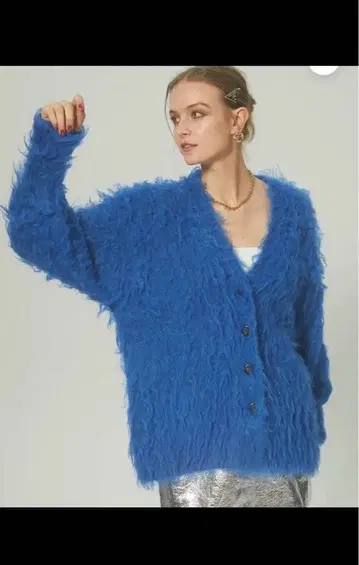 thetoe PIGALLE SHAGGY CARDIGAN blue