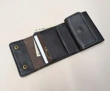 3단 접이식 지갑 / 미니 지갑 / 천연 가죽 / 소가죽 / 가죽 공예