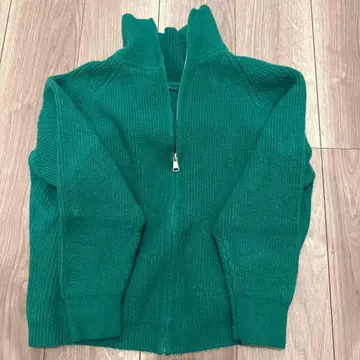 PoshAlma 그린 컬러 울 100% 긴팔 스웨터 F 사이즈