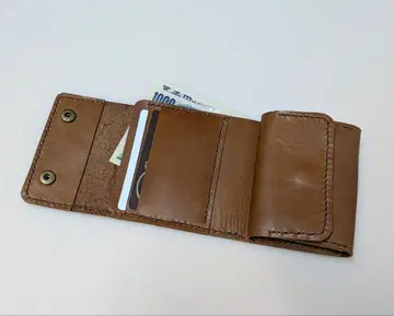 3단 폴더형 지갑/컴팩트 지갑/천연 가죽/소가죽/가죽 공예
