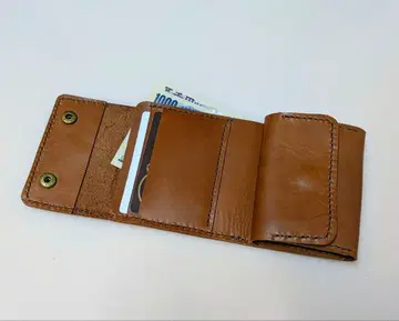 3단 폴더형 지갑/컴팩트 지갑/천연 가죽/소가죽/가죽 공예