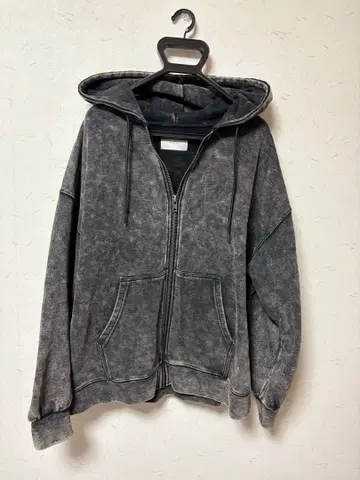 welise 케미컬 오버다이 헤비 웨이트 맨투맨 지퍼 후드티