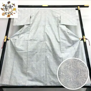 MK-1012 본고장 오시마 명주 백오시마 가로쌍 꽃무늬 백남색