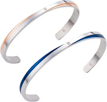 White Clover 뱅글 남성용 여성용 블루라인 다이아 포함