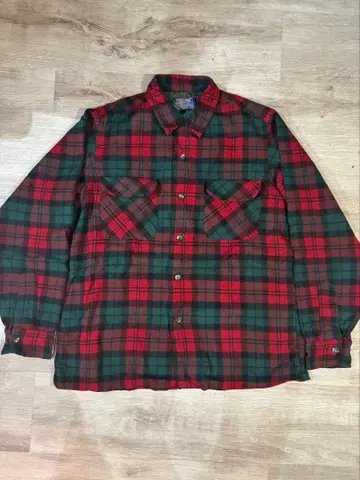 163 [레어 USA제] 펜들턴 린제이 타탄 울 셔츠 M 하자품